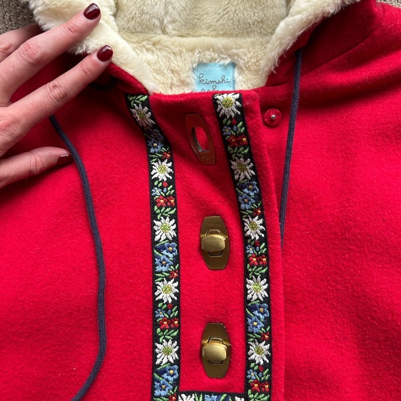 Kimchi Blue Red Hooded Cape (M) - Picture 2 of 3